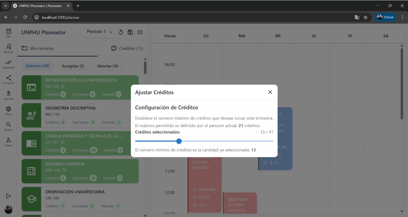 Credit limit configuration