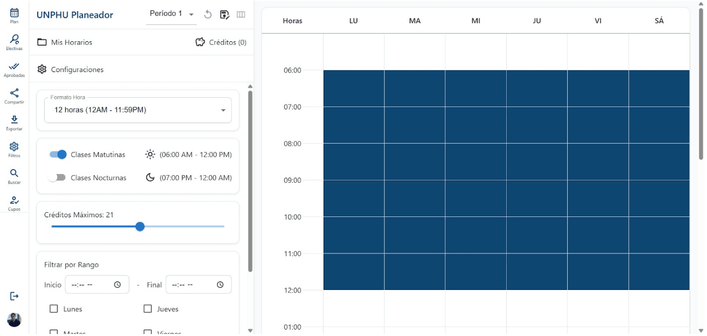 Planner settings